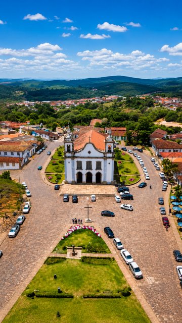 Vista aérea da Igreja Matriz de Catas Altas
